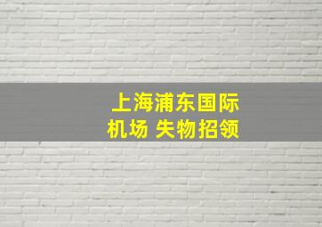 上海浦东国际机场 失物招领